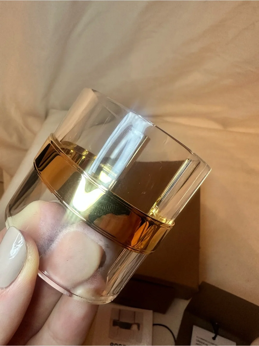 NWT Burberry Clear Acrylic Cuff with Gold Band